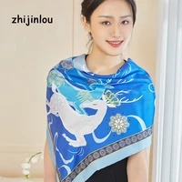 china square fashion ladies scarf custom printed scarves silk twill scarf