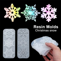 snowflakes resin silicone mould diy hanging tags crystal epoxy resin mold christmas tree keychain pendant xmas ornament