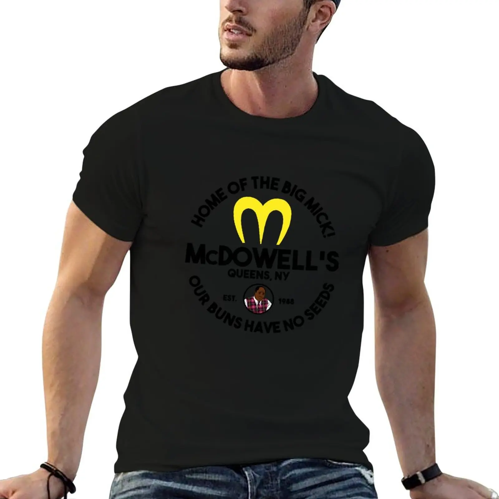 Фото Футболка McDowells, хлопковые футболки для мужчин, 100% хлопок, мужские футболки с графическим принтом, винтажная мужская футболка с графическим принтом. №1