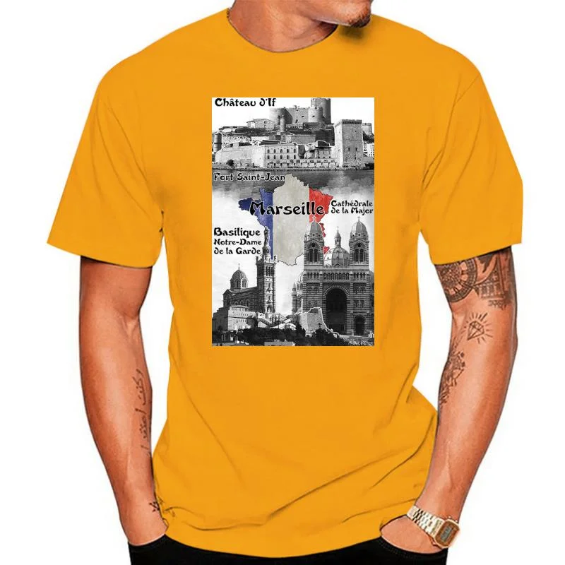 

Francia MARSEILLE-Camiseta blanca de algodón para hombre, camisetas de манга corta de algodón, ropa 2022