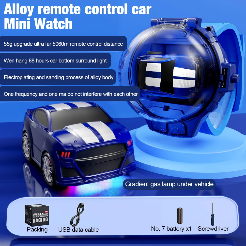 

Мини-часы с дистанционным управлением Радиоуправляемая машина детские игрушки USB перезаряжаемые 2,4G радиоуправляемые грузовики милый авто...