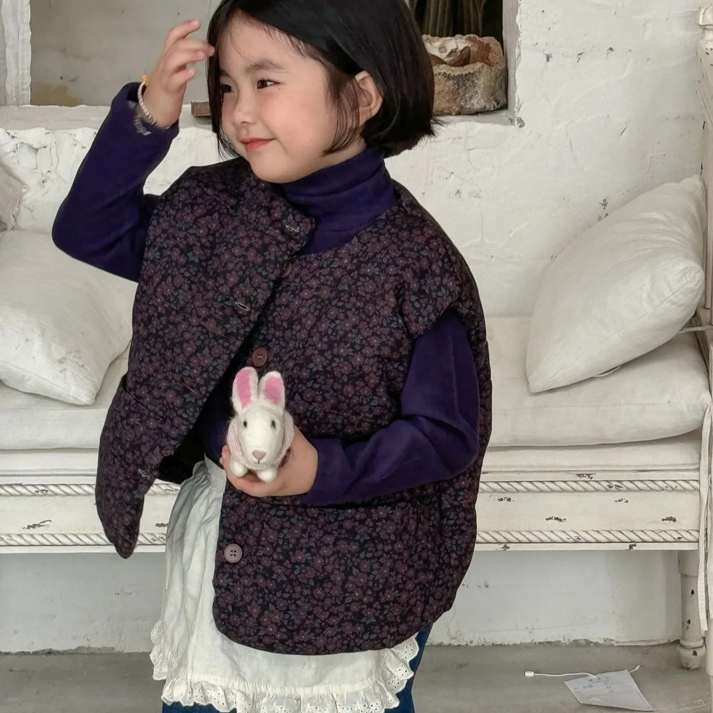 Жилеты для девочек 2024 зимняя новая детская одежда корейский стиль теплые толстые