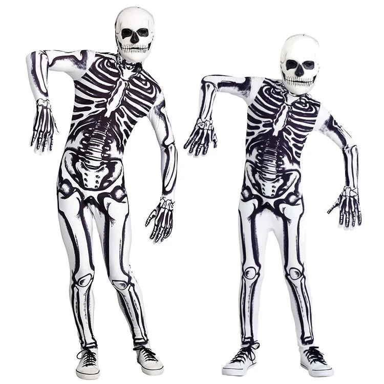 

Halloween Cosplay Costume aldult Children's Skull Horror Skeleton Clothes Scary Funny Parent-child Role-playing Party Realistic