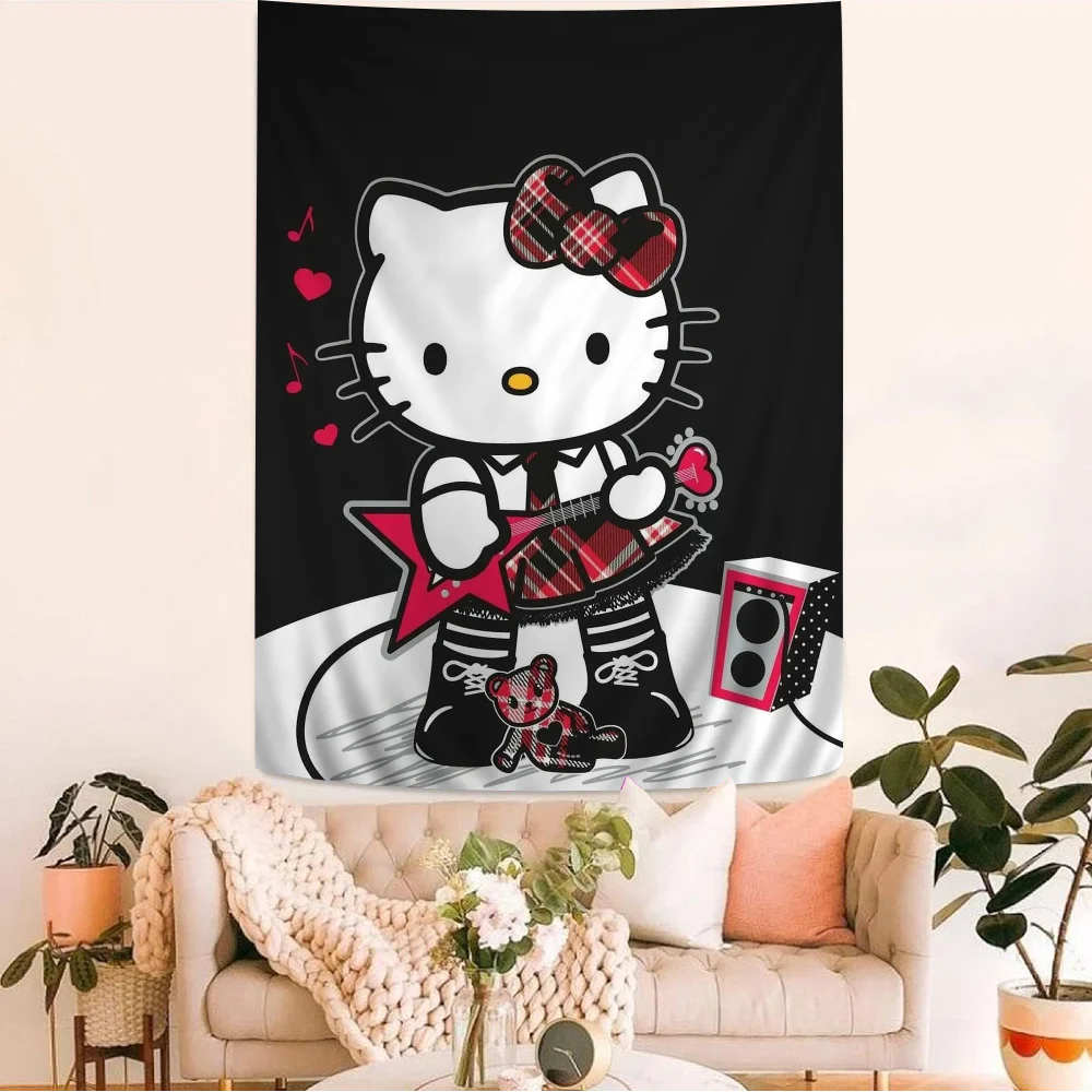 Sanrio H-Hello K-Kitty аниме гобелен хиппи цветок настенные ковры декор для общежития
