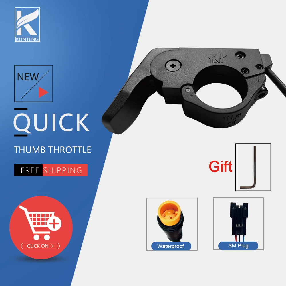 WuXing, электрический велосипед, быстрая дроссельная заслонка, 3 штырька SM/водонепроницаемый разъем для правой и левой руки, для фотоскутера