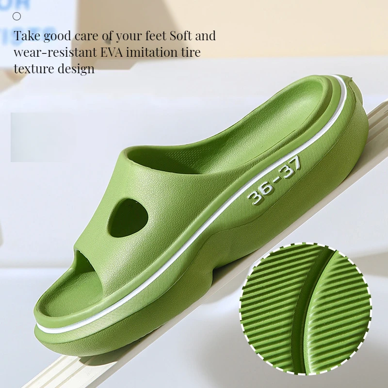 Summer Simple Women Men Bathroom Thick Bottom Soft EVA HomeSmart Cool Slippers Freetie Official Store New Slippers Women Bottom
