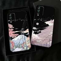 hand painting landscape for xiaomi redmi 9t phone case for redmi 9t soft black funda silicone cover liquid silicon carcasa