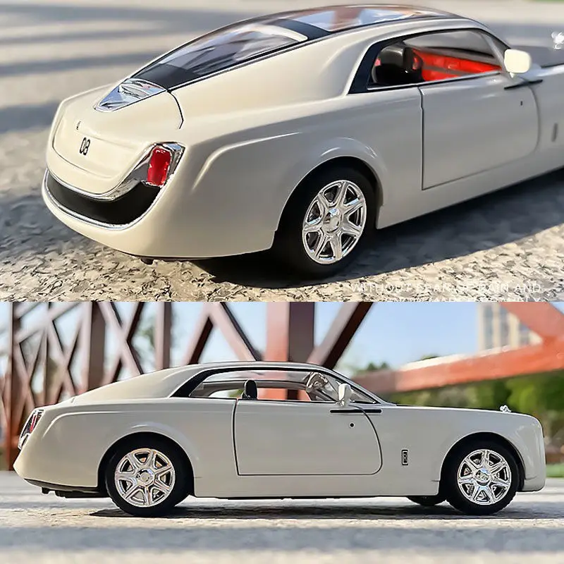 

1:24 Rolls-Royce Huiying car model die-casting and toy car metal model collection sound and light simulation children's toy gift