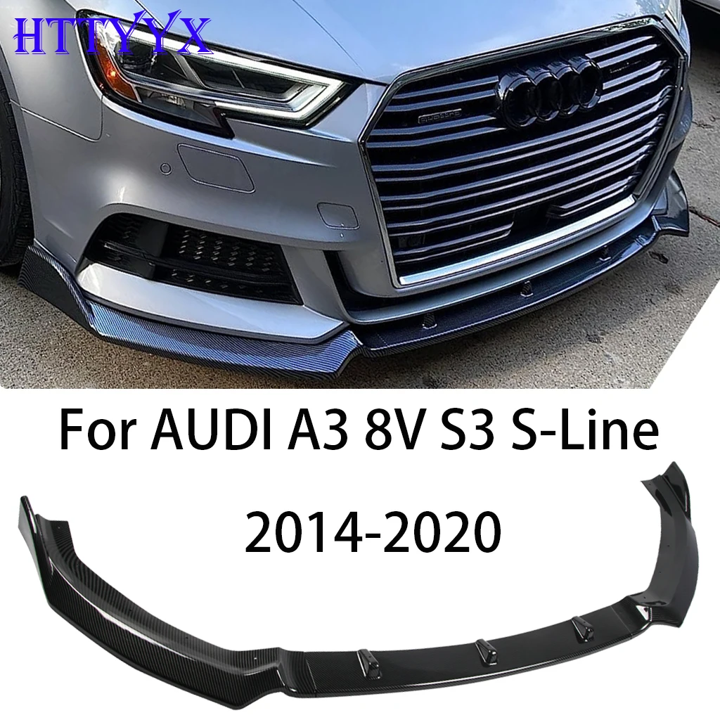 Splitter Lip Diffuser Body Kit Spoiler Guard For Audi A3 8v S-line S3 Standard Version 2014 -2020