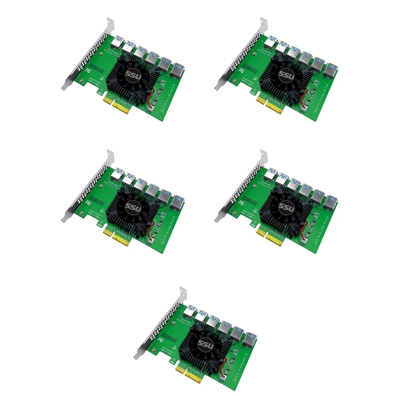 

5 шт., Райзер-адаптер PCI-E к PCI-E, PCIE 4X к 16X USB 3,0