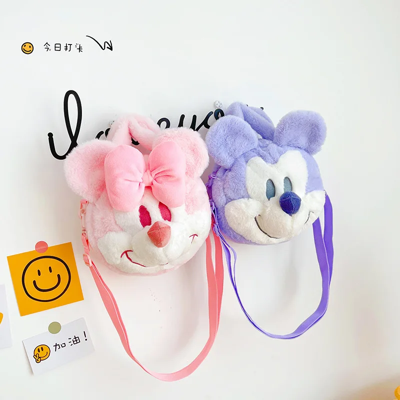 

Kawaii Disney Micky and Minnie Hannbags Cute Creative Animal Shoulder Bags Cartoon Stuffed Animals for Girl Women Birthday Gifts