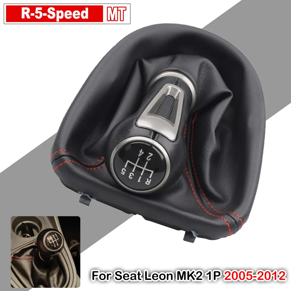 

Для Seat Leon MK2 1P 2005 2006 2007 2008 2009 2010 2011 2012 Автомобильная 5-6-скоростная ручка переключения передач с черевиком из искусственной кожи