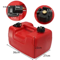 12L For Portable Boat Yacht Engine Marine Outboard Fuel Tank Oil Box With Connector Red Plastic Anti-static Corrosion-resistant