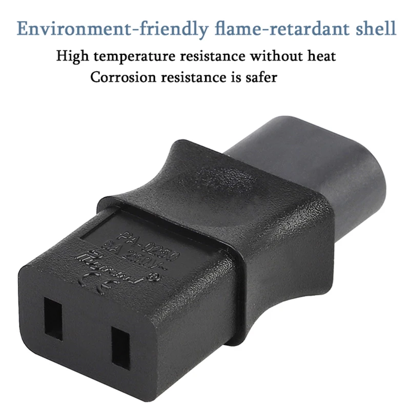 2-контактный Iec 320 C8 штекер на C9 гнездо адаптер переменного тока 6A/250V ЕС