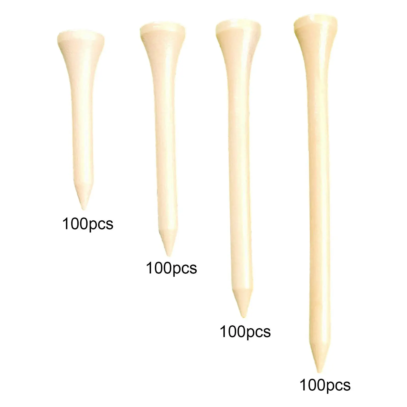 

100x Wooden Golf Tees Varnish Wood Golf Tees Durable Portable Stable Golf Ball Holder Golfing Tees for Practice Golf Training