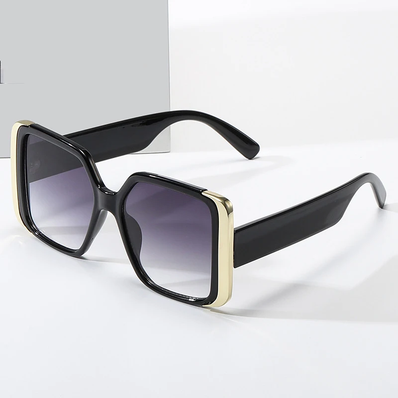 

New Fashion European and American Sunshades Popular Classic Edging Large Square Sunscreen Sunglasses