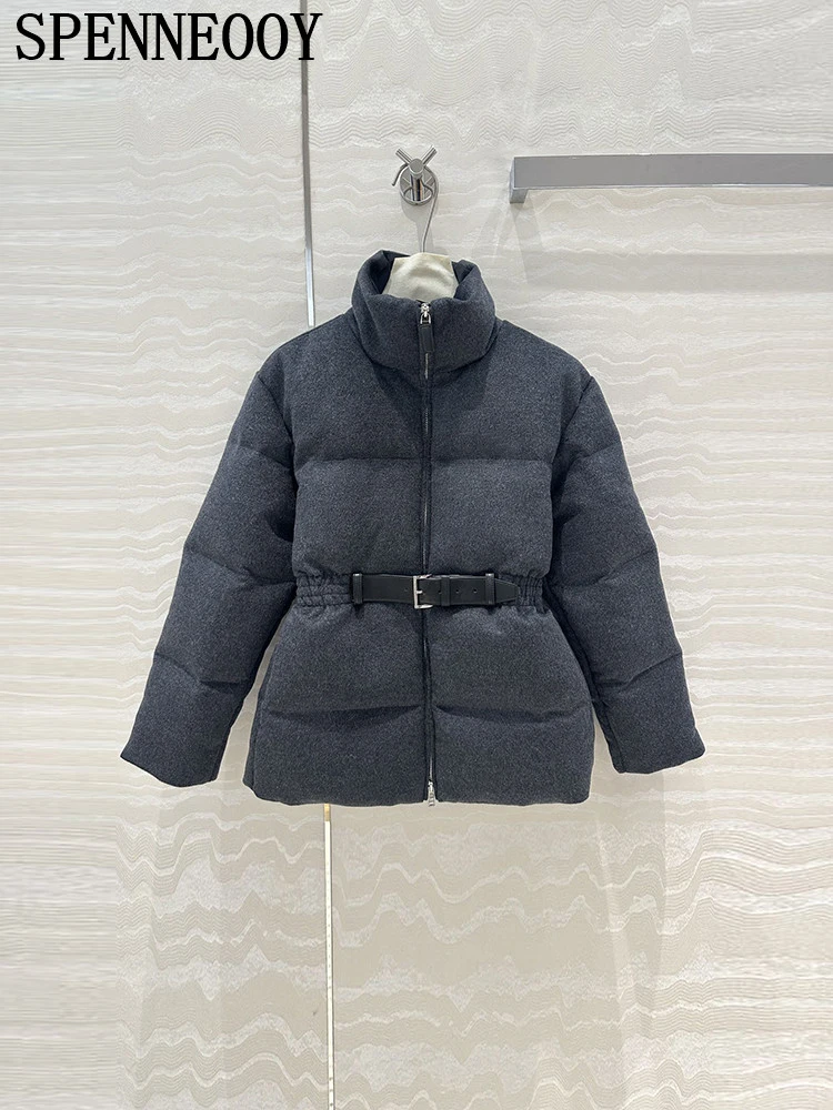 SPENNEOOY модный подиумный зимний повседневный теплый пуховик женский тонкий с