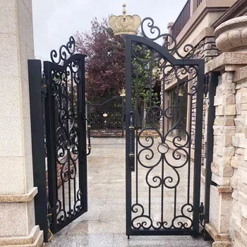 European Style Modern House Grill Designs Front Door Wrought Iron Main Gate for Garden Exterior Iron Gate Driveway Gate