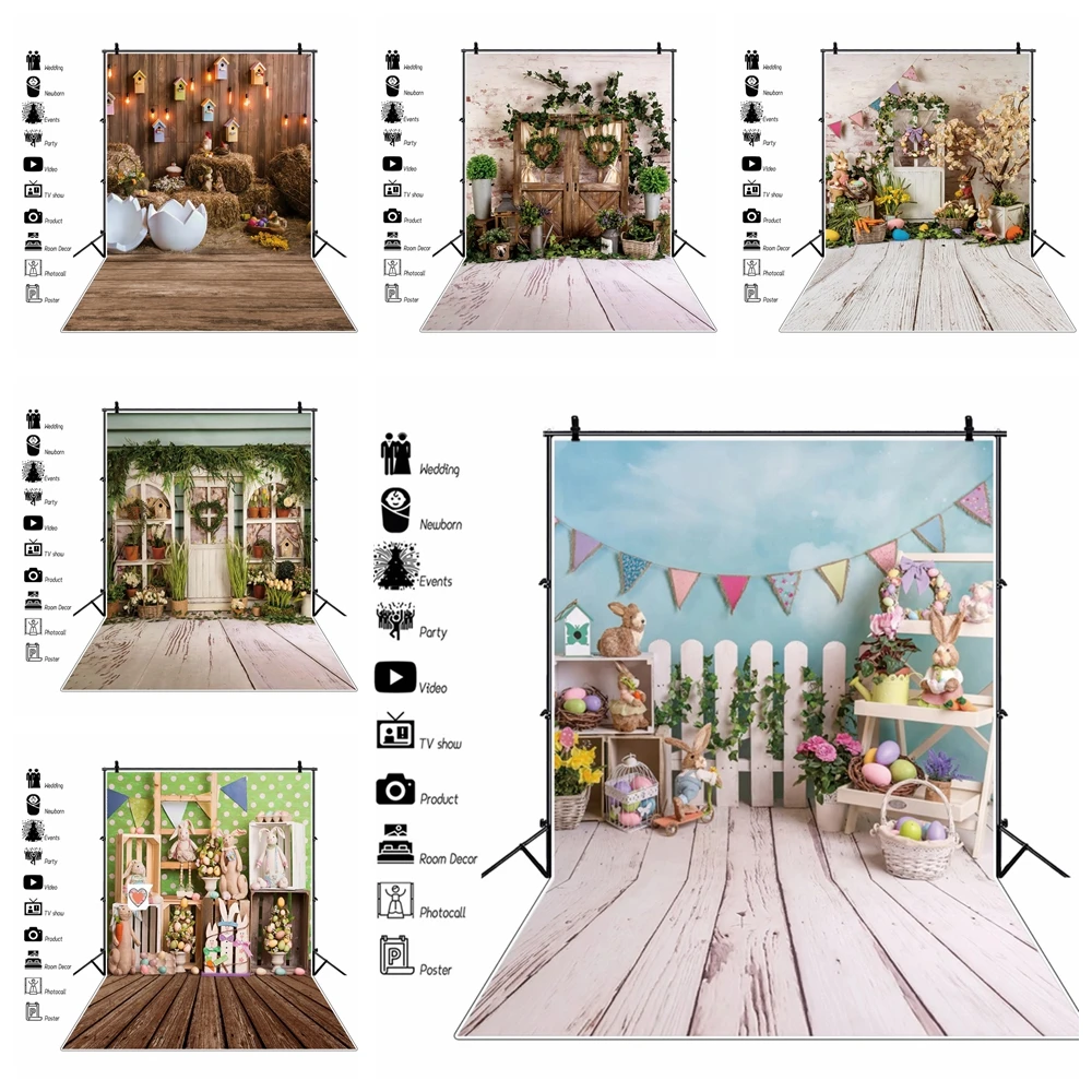 

Spring Green Grass Photography Backdrop Rabbit Flower Child Portrait Newborn Baby Sunny Party Portrait Background Studio