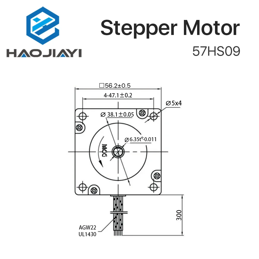 Двухфазный шаговый двигатель Leadshine 57HS09 для NEMA23 длина 2 А вал 54 мм 6 35