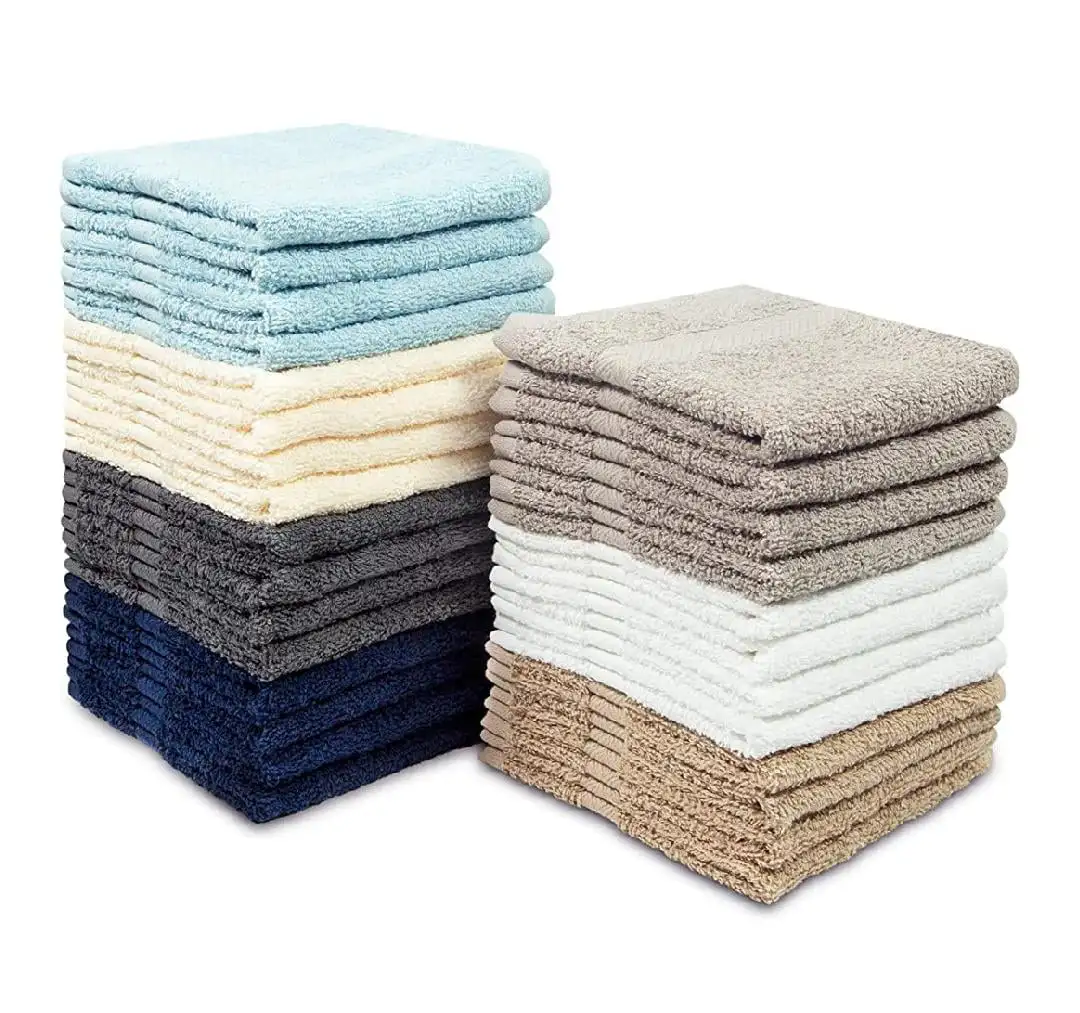 

WASHCLOTH 24 PACK (2 DOZEN) 100% COTTON WASHCLOTHS 12"X12"