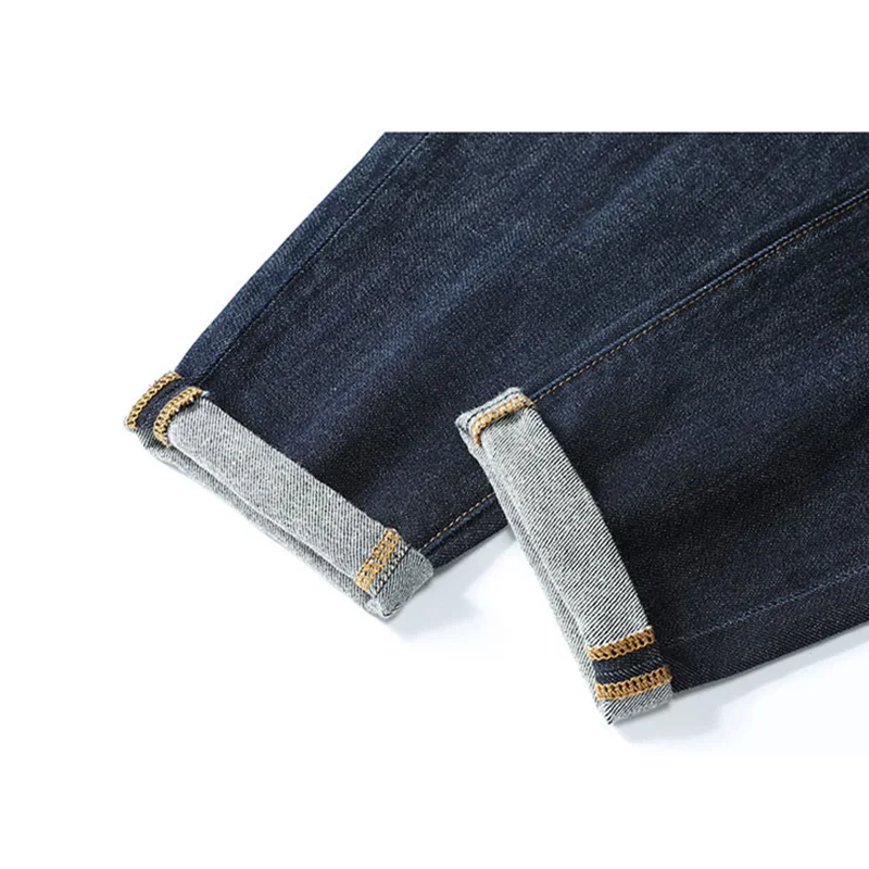 Streetwear Men 2022 New Pattern Recreational Blue Pants Elastic Force Straight Cylinder Comfortable Loose Jeans Autumn Female