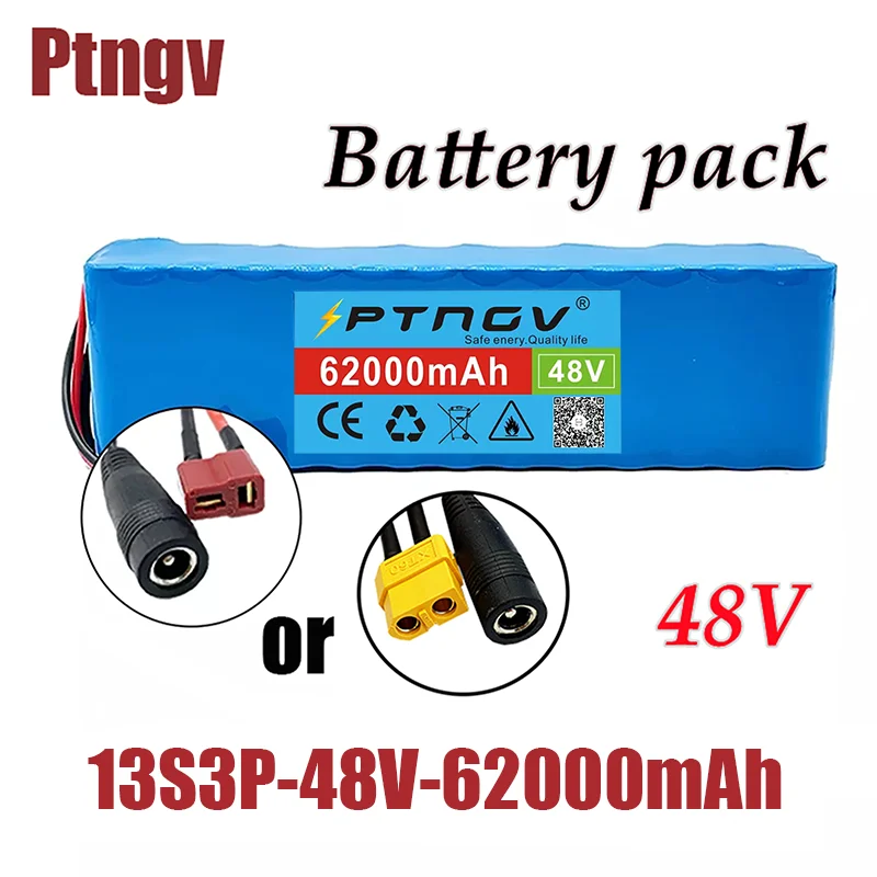

13s3p 48V 62Ah 1000W 62000Mah Lithium Ion Accu, E-Bike Elektrische Fiets Scooter Ontmoette Bms 13s3p Batterij Elektrische Fiets