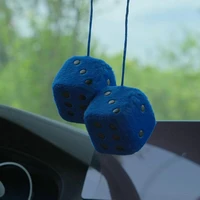 car hanging ornaments pendant colorful plush dice craps jdm automobiles rear view mirror suspension ornaments home decor