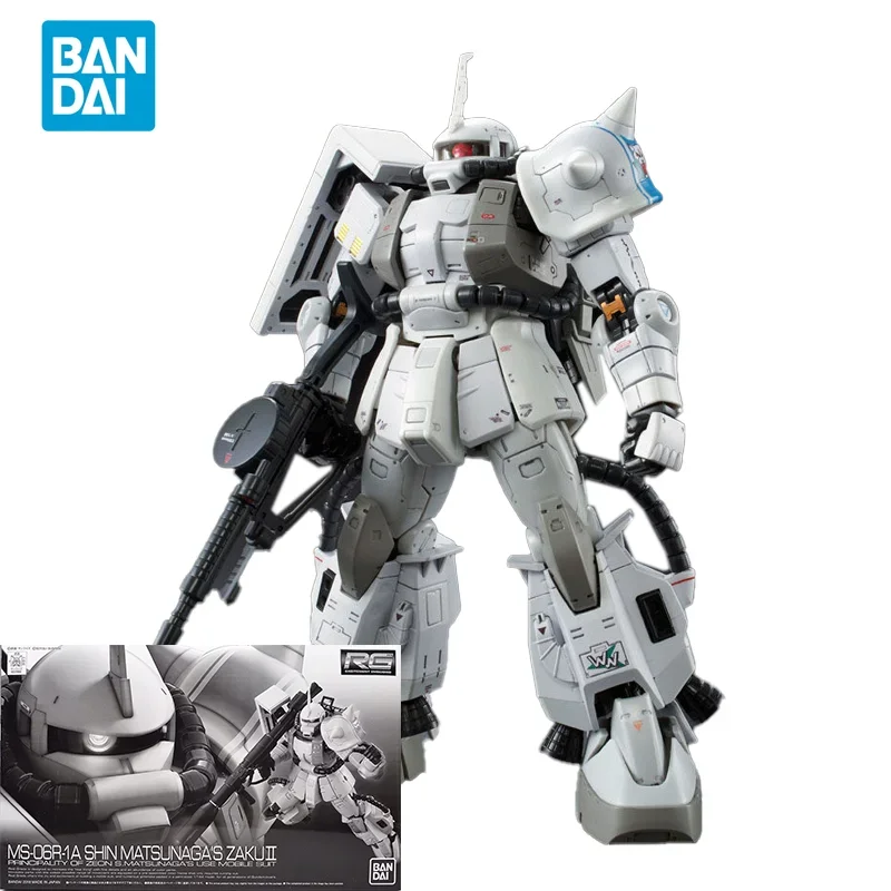Bandai оригинальная аниме-модель GUNDAM RG 1/144 MS-06R-1A SHIN MATSUNAGA'S ZAKUII экшн-фигурка в сборе
