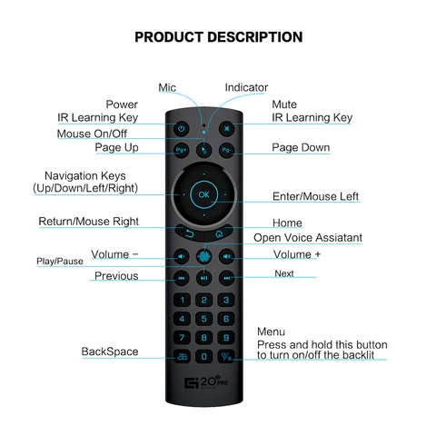 Беспроводная голосовая мышь Kebidu G20S PRO для телевизора и компьютера