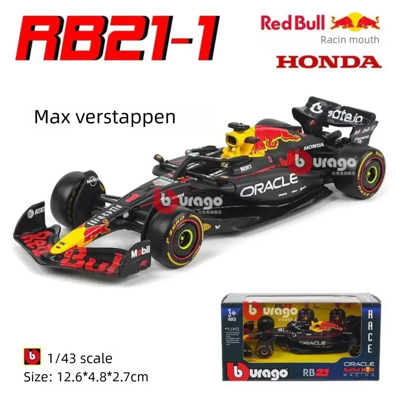 Фото Bburago 1:43 2025 F1 Red Bull RB21 # 1 Верстаппен # Коллекционная модель автомобиля Yuki Tsunoda из сплава, литая под давлением, 22 см №2