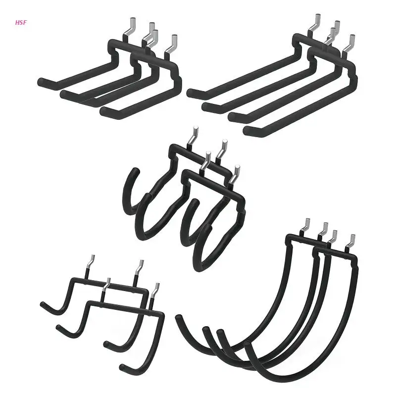 

Peg Board Tool Utility Hooks Pegboard Accessories 10PCS Black Drill Cord Holder for Hanging Power Tool Hammer Plier