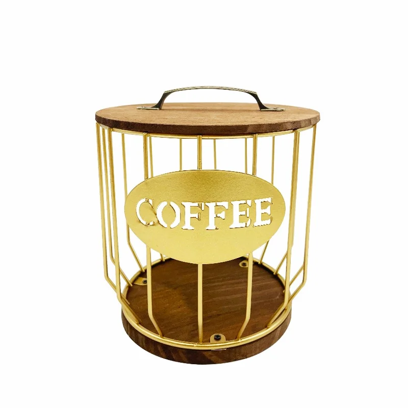 

Coffee Pod Holder Stand Display Golden Coffee Rack Dolce Gusto Nespresso Coffee Capsule Plating Metal Holders With Cover Racks