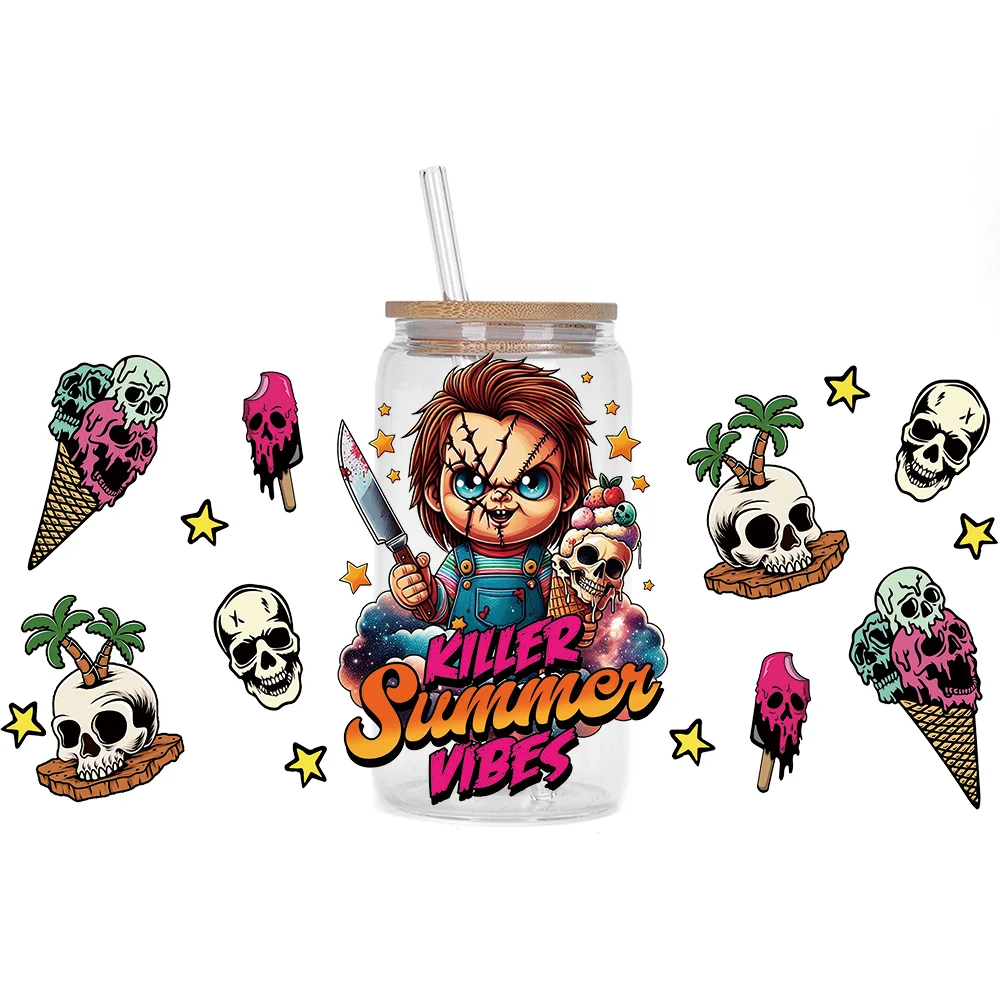 Серия фильмов ужасов Easy Peel водонепроницаемые наклейки сделай сам 3D переводы