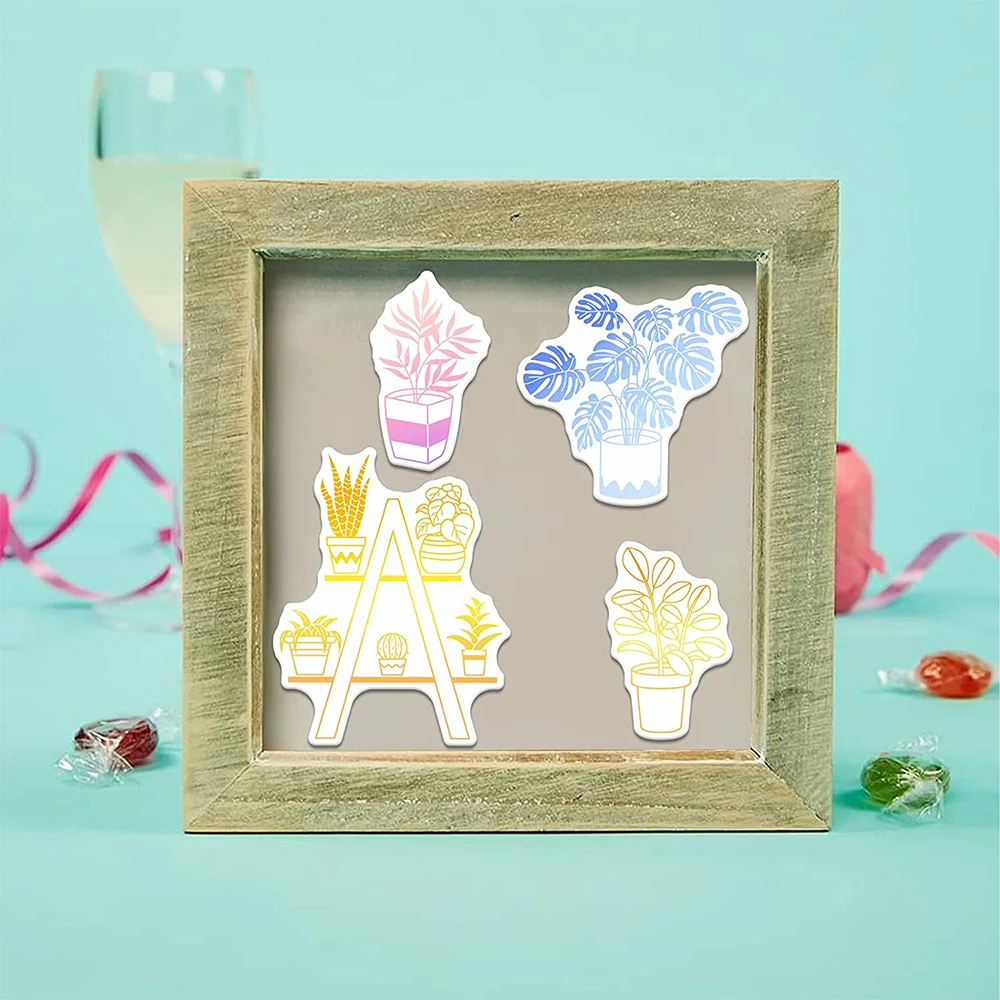 Вырубные штампы в горшке и фотообои для изготовления открыток сделай сам альбом