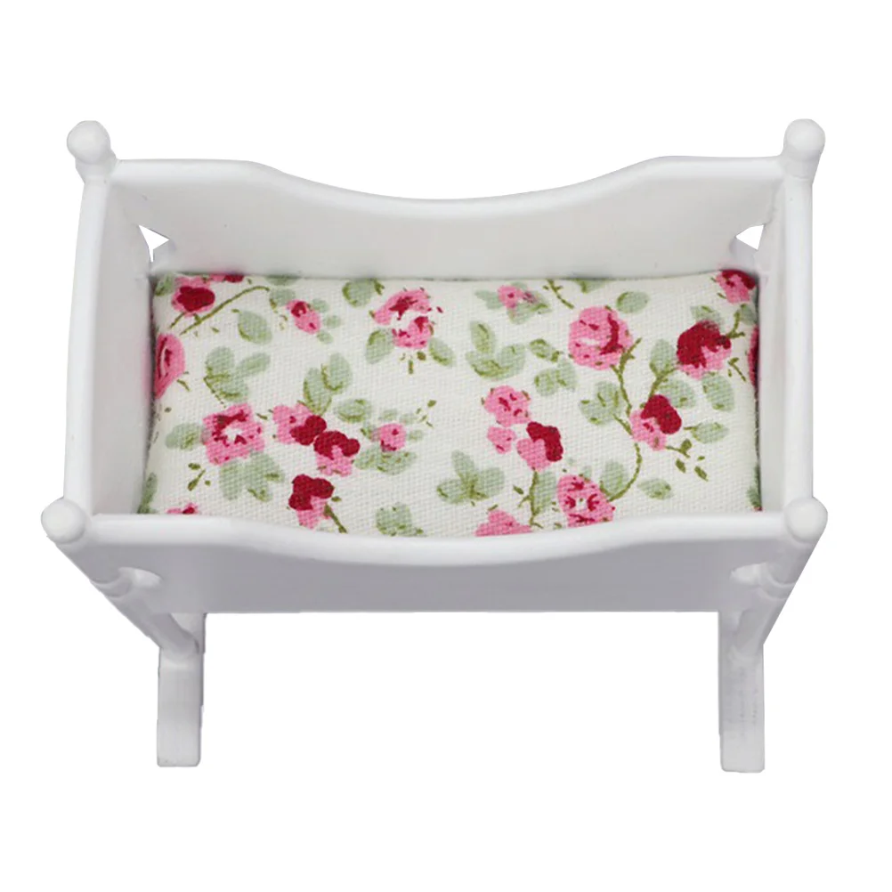 

1Pc Mini Cradle Plaything Child Small cradle Model for Dolly House (White)