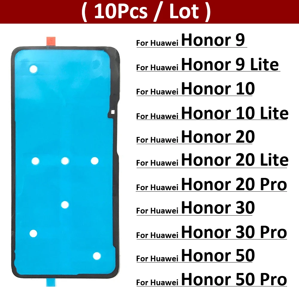 10 шт./лот задняя крышка батарейного отсека наклейка лента для Huawei Honor 9 20 30 30s 40 50 Pro