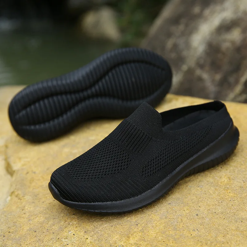 

Women's Shoes 2022 New Shallow Mouth Flat Shoes Breathable Casual Shoes Mother Shoes Women Loafers Half Drag Large Size 35~42