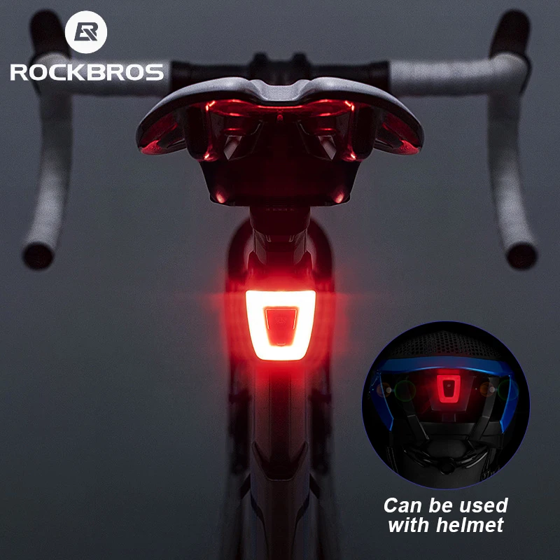 

ROCKBROS Mni Bike Light Waterproof USB Rechargeable Helmet Taillight Lantern for Bicycle LED Safety Night Riding Tail Light