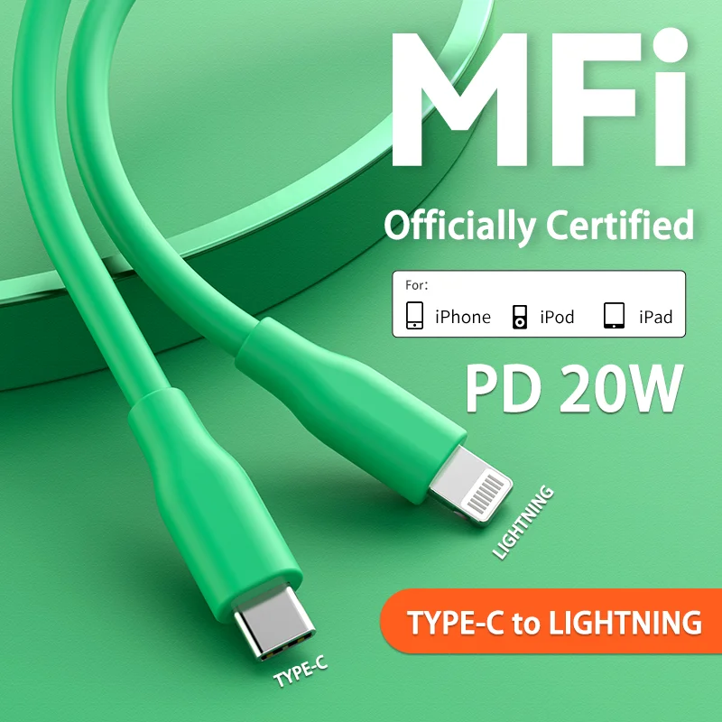 

MFi Certified 20W PD USB C to Lightning Fast Charging for iPhone 14 13 12 11 Pro Max for iPad Mini Phone Charger Type C Cable