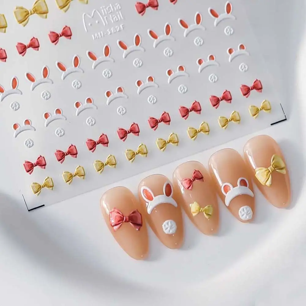 

1 x Kawaii Rabbit Manicure Sticker Animal Nail Sticker Korean Self Pasted Flower Cartoon Nail Art Decoration Parts