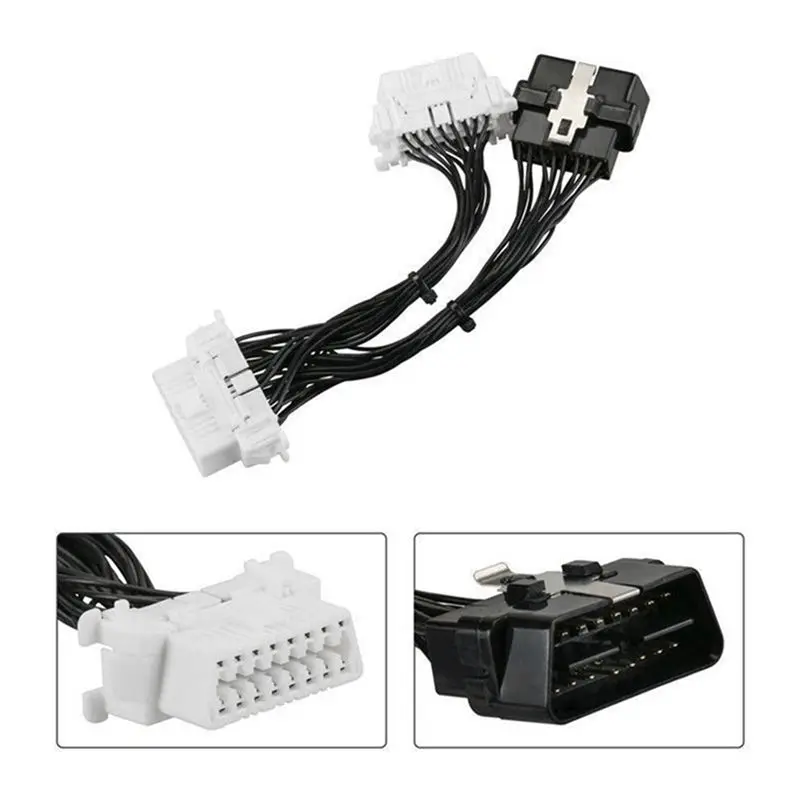 Фото AB98-16-контактный OBD2 Obdii OBD2 Удлинительный кабель-сплиттер Один штекер-два Женский Y-кабель Удлинительный кабель-сплиттер OBD2 №3