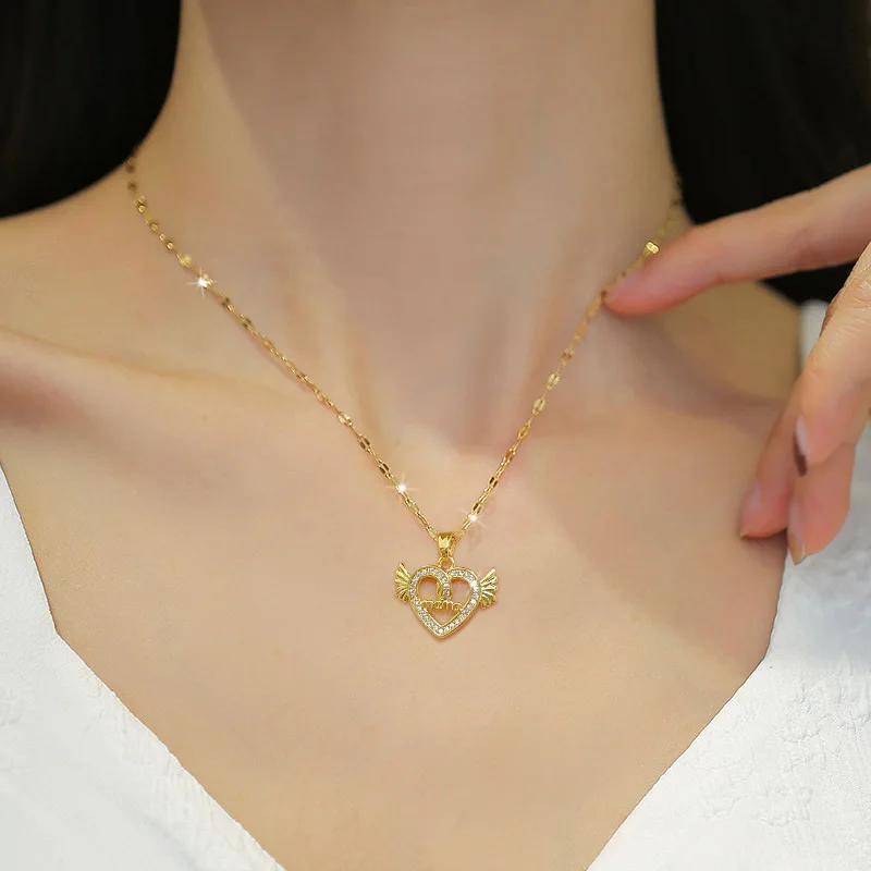 Женская цепочка-чокер из титановой стали с позолотой