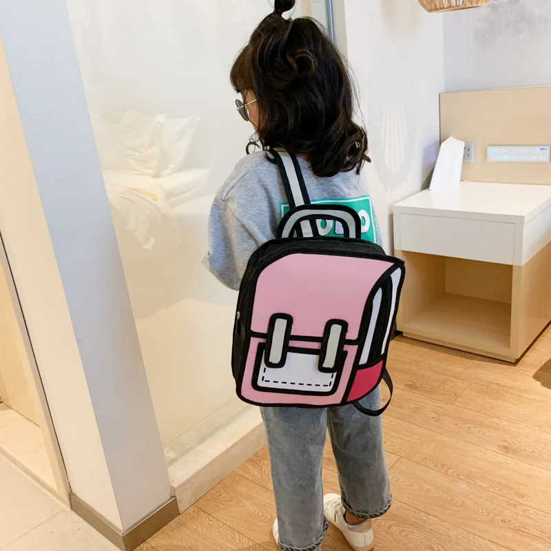 

2023 New Creative Women 3D Drawing Backpack Cartoon School Bag Comic Bookbag for Teenager Girls Kawaii Kids Backpacks Mochilas