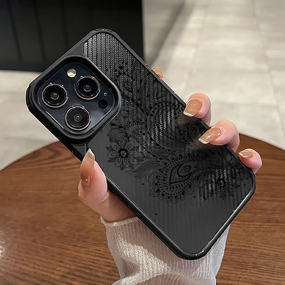 

Paisley Pattern Case for IPhone 14 13 11ProMax 12Mini Plus XR XSMax 7 8 SE2022 Luxury Transparent Acrylic Hard Back Cover Fundas