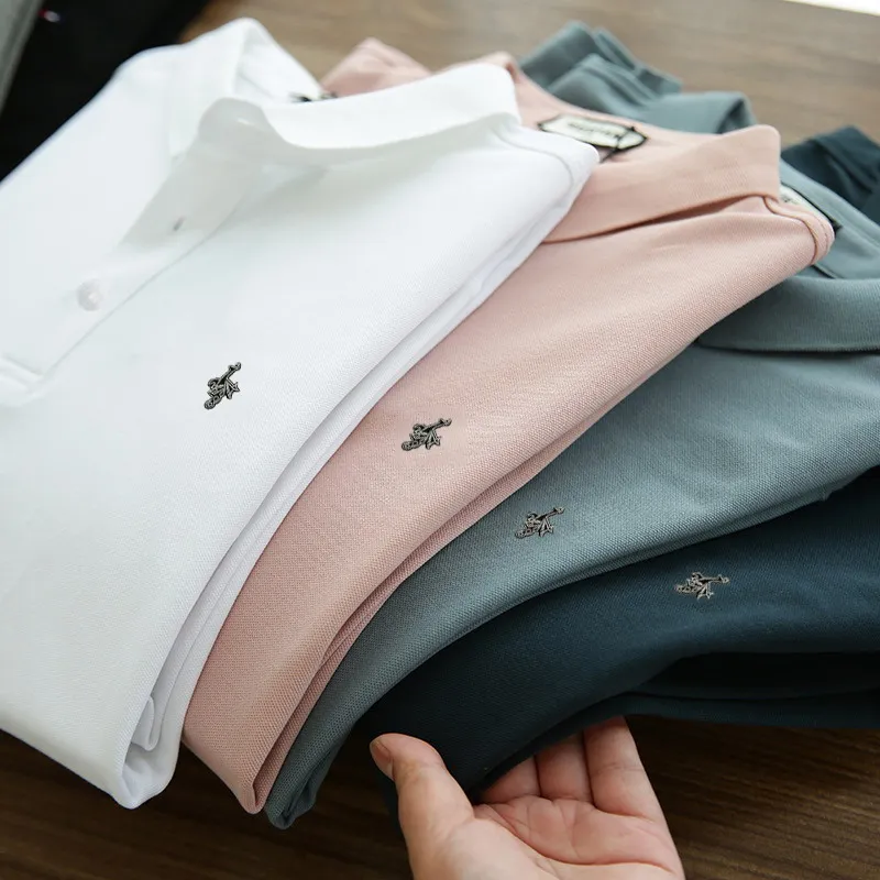 

High Quality Summer 100% Cotton Lapel T-shirt Digital Peacock Men's Fit Casual Short-Sleeve Polo Shirt Top Plus Male Tops