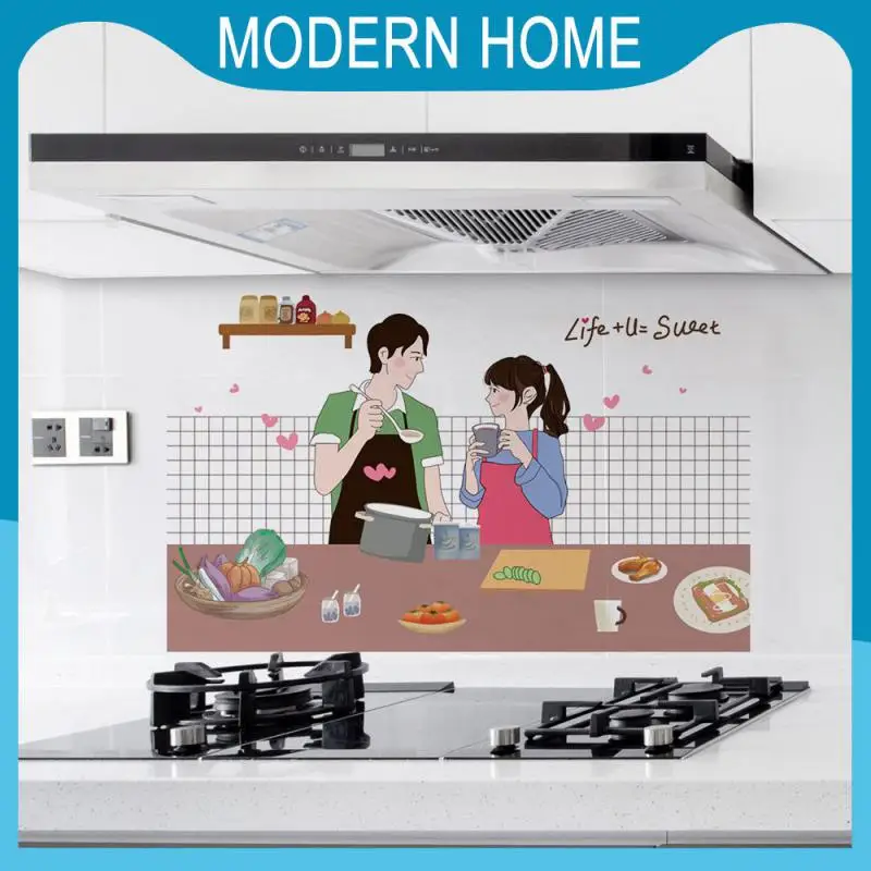 

Waterproof Stove Wall Stickers Moisture-proof Heat-resistant Tile Wallpaper Mildew-proof Kitchen Oil-proof Sticker Kitchen Decor