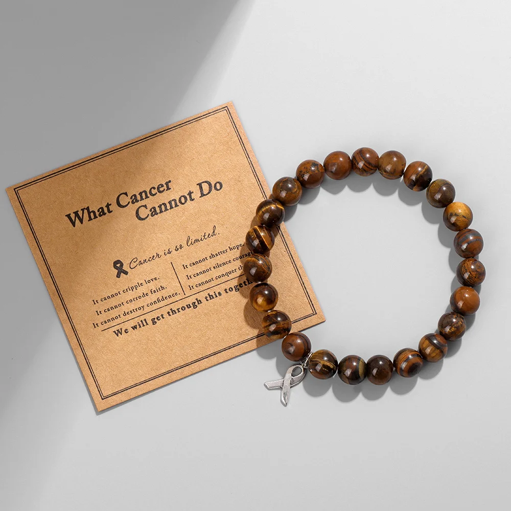 Браслеты с изображением рака груди природный камень искусственный кошачий глаз