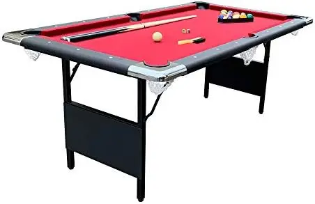 

Portable 6-Ft Pool Table for Families with Easy Folding for Storage, Includes Balls, Cues, Chalk