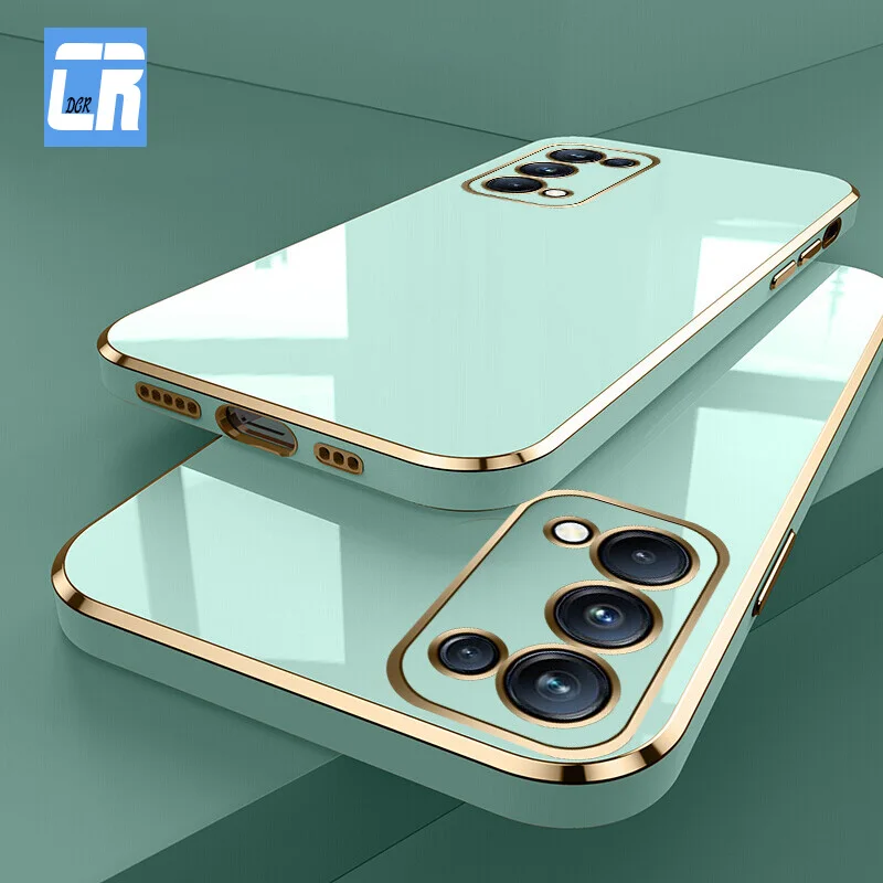 

Luxury Plated Silicone Phone Case for Oppo Reno 8 7 6 5 4 3 2Z Shockproof Soft Cases for Oppo Find X5 Pro X3 X2 Neo Square Cover